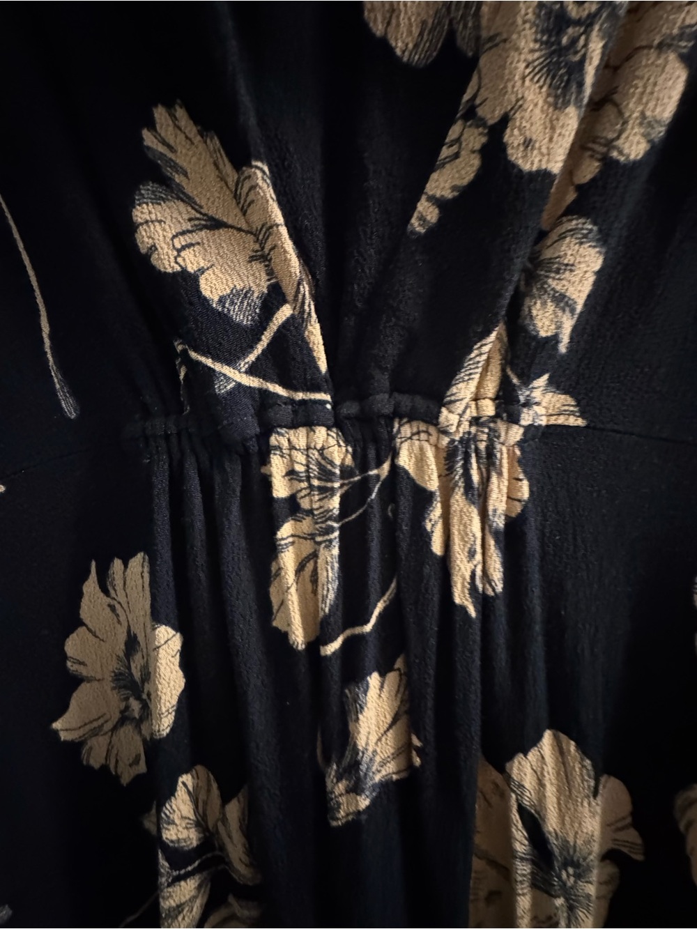 NEW Favorite Daughter The Icon Floral Print Long Sleeve Shirtdress In Noir Fleur - Picture 11 of 12